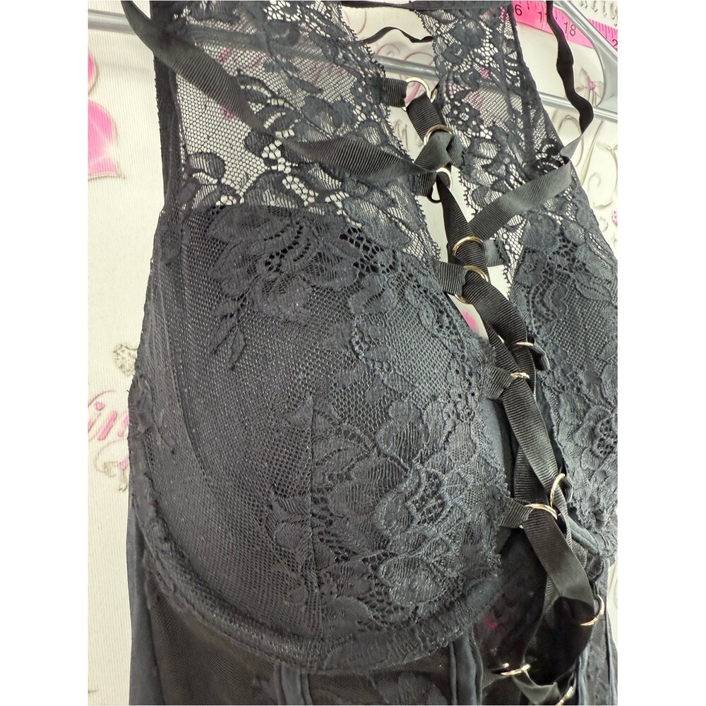 La SENZA tank top corset lace sexy straps Black Lace-Up Bustier Tank Top - Picture 6 of 16